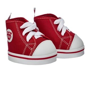 BUILD -A-BEAR WORKSHOP BAB RED CONVERSE STYLE HIGH TOP CANVAS DOLL SHOES